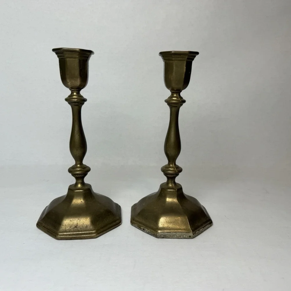 Vintage Brass Candlestick Holders 6.25